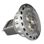 MR11-3LED CW   Лампа светодиодная закрытая (3W AC12V 3LED 200Lm MR11 GU4 IP20) (5000K холодный белый свет), серый-полупрозрачный, пластик, арт. 05.003.01.412 (G13305)