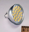 MR16 LED-27 W   Лампа светодиодная (4W AC/DC12V 27LED 310Lm IP20 GU5.3) (4500К нейтральный белый свет), серебристо-белый, прозрачный, металл, пластик (G12621)