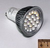 GU10 LED CW   Лампа светодиодная (4W AC220V 21LED5050 MR16 GU10 400Lm IP20) (4500K нейтральный белый свет), серо-белый, стальной, пластик, металл (G12624)