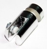 P006-02   Полкодержатель для стёкол односторонний с зажимом цилиндрический, Smax=6мм, хром, металл