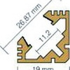 1919-01   Алюминиевый профиль накладной угловой для светодиодной ленты под 45 град. (2000 х 19 х 19 мм) серебристый, алюминий