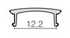 1919F-02   Крышка-рассеиватель выпуклая для алюминиевого профиля (1919F-01, 1707-01, 2507-01), 2м прозрачный, пластик (G-1)