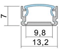 1307E-02   Крышка-рассеиватель для профиля 1307E-01 эконом (11 х 4 х 2000 мм) полуматовый (G3), пластик 17.800.00.024